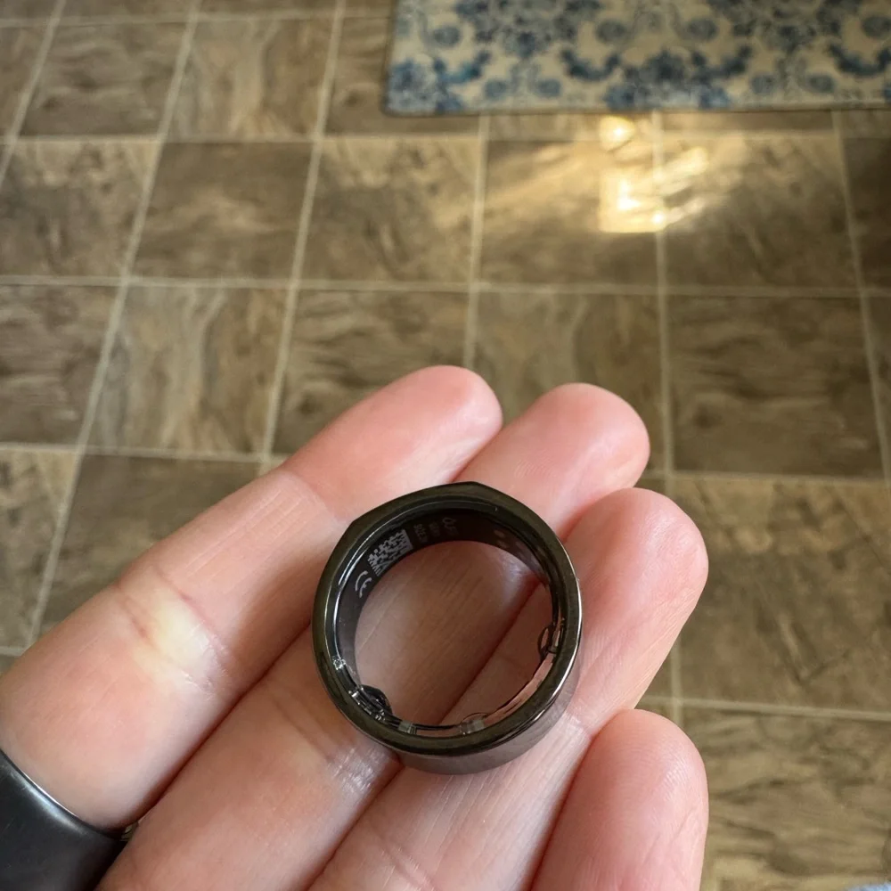 Oura Black Ring Wearable with Smart Features